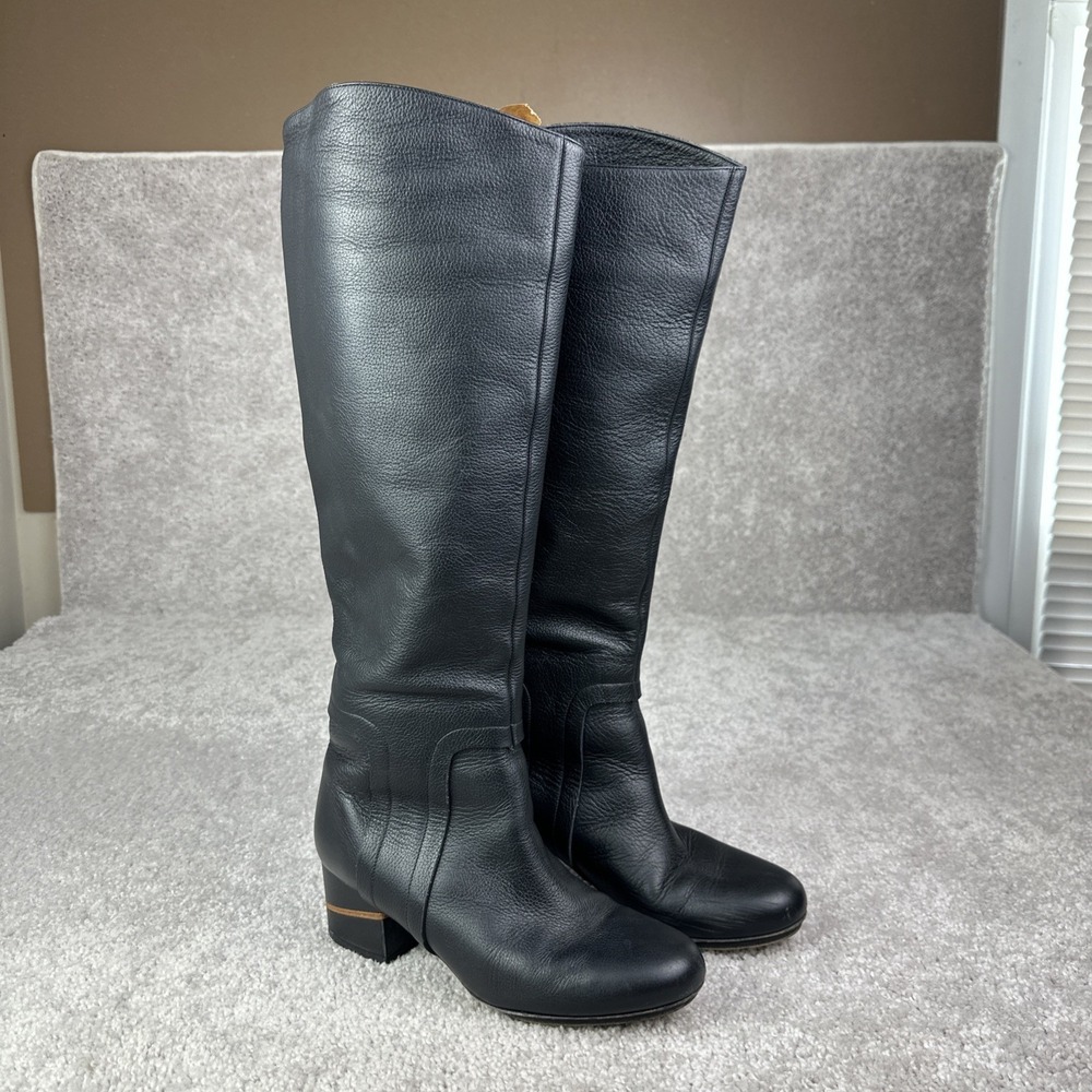 Maiyet Black Knee High Leather Italian Boots Size EU 38 US 7.5